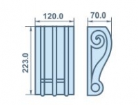 Размеры кронштейна 120х223