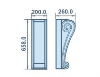 Размеры кронштейна 200х658